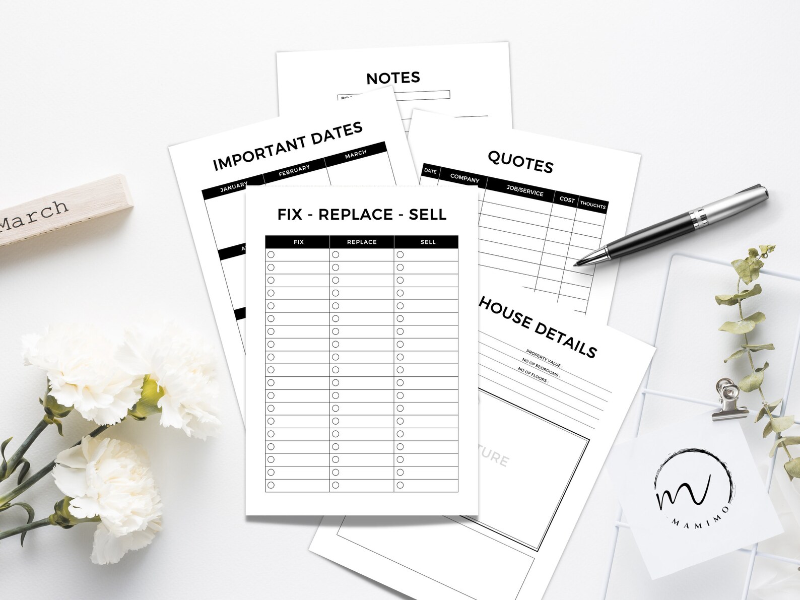 Home Renovation Planner Printable, Home Improvement, DIY Project