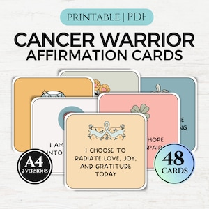 Cartes d'encouragement pour le cancer, cartes d'affirmation positive pour les combattants du cancer, notes pour un ami atteint de cancer, soutien motivationnel contre le cancer