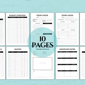Home Renovation Planner Printable, Home Improvement, DIY Project ...