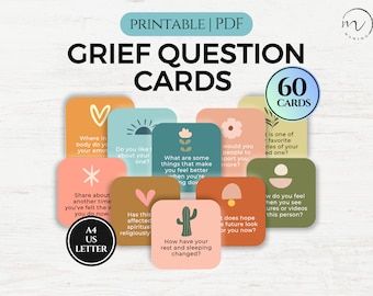 Grief and Loss Question Cards Therapy For Teens and  Kids, Therapy Resources, Conversation Cards, Mental Health, Bereavement, ice break, CBT