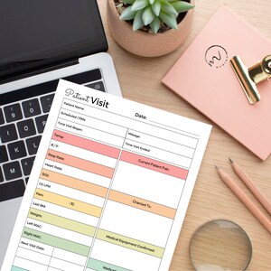 Printable Patient Visit Log for Hospice, Home Health Nurse, Patient ...