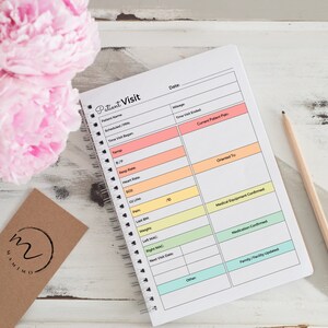 Printable Patient Visit Log for Hospice, Home Health Nurse, Patient ...