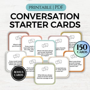 Conversation Starters for Work, Icebreaker Games, Conversation Starters Cards, Table Talk, Team Building, Get to Know You Question Cards PDF