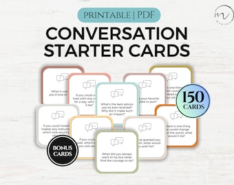 Conversation Starters for Work, Icebreaker Games, Conversation Starters Cards, Table Talk, Team Building, Get to Know You Question Cards PDF