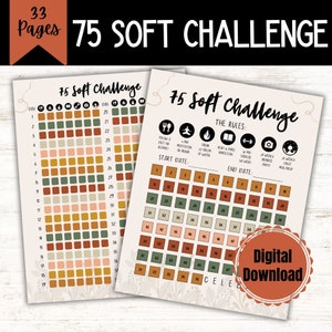 75 Soft Challenge, 75 Soft Tracker, 75 Soft Printable, 75 Soft, 75 Day Challenge Soft, 75 Soft Track, 75 Soft Challenge Printable,Boho Theme