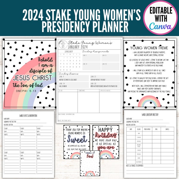 Stake Young Women Planner 2024, Stake YW Binder, 2024 YW Binder, Young Women Binder, 2024 I am a Disciple of Jesus Christ, LDS Theme 2024