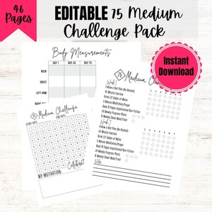EDITABLE 75 Medium Challenge, 75 Medium Challenge Printable, 75 Day Challenge Medium,75 Medium Challenge Tracker,75 Medium Challenge Digital
