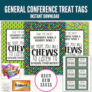 YW General Conference Handout, General Conference Treat Tag, General Conference 2024, YW Handout, Preparing for General Conference, CFM 2024