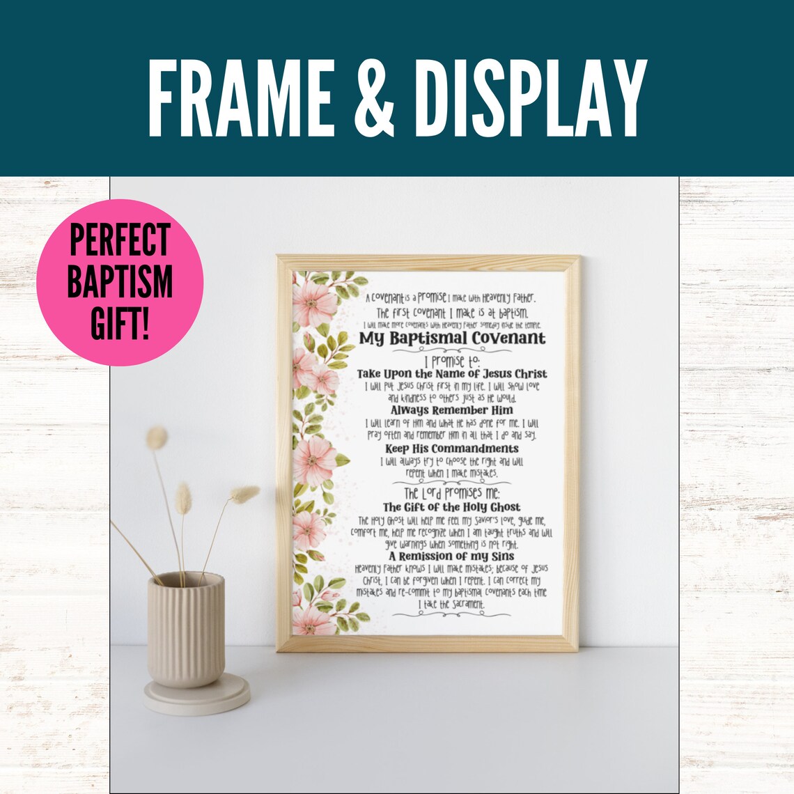 Baptismal Covenants, Baptism Gift Girl LDS, LDS Baptism Gift, LDS ...