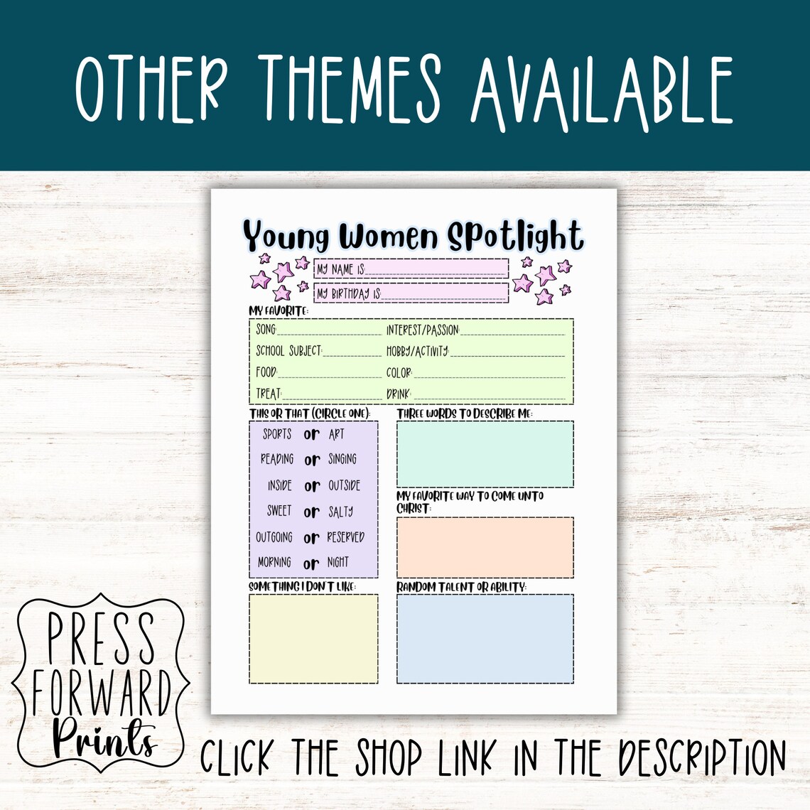 YW Spotlight, YW Spotlight 2024, Yw 2024, Yw Handout, LDS Youth Theme ...