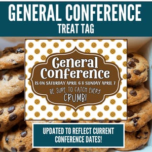 YW General Conference Handout, General Conference Treat Tag, General Conference 2025, YW Handout, Preparing for General Conference