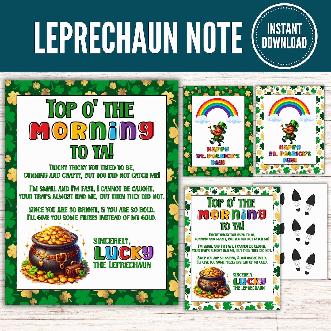 Leprechaun Note, Note From Leprechaun, Leprechaun Trap, Leprechaun Note ...