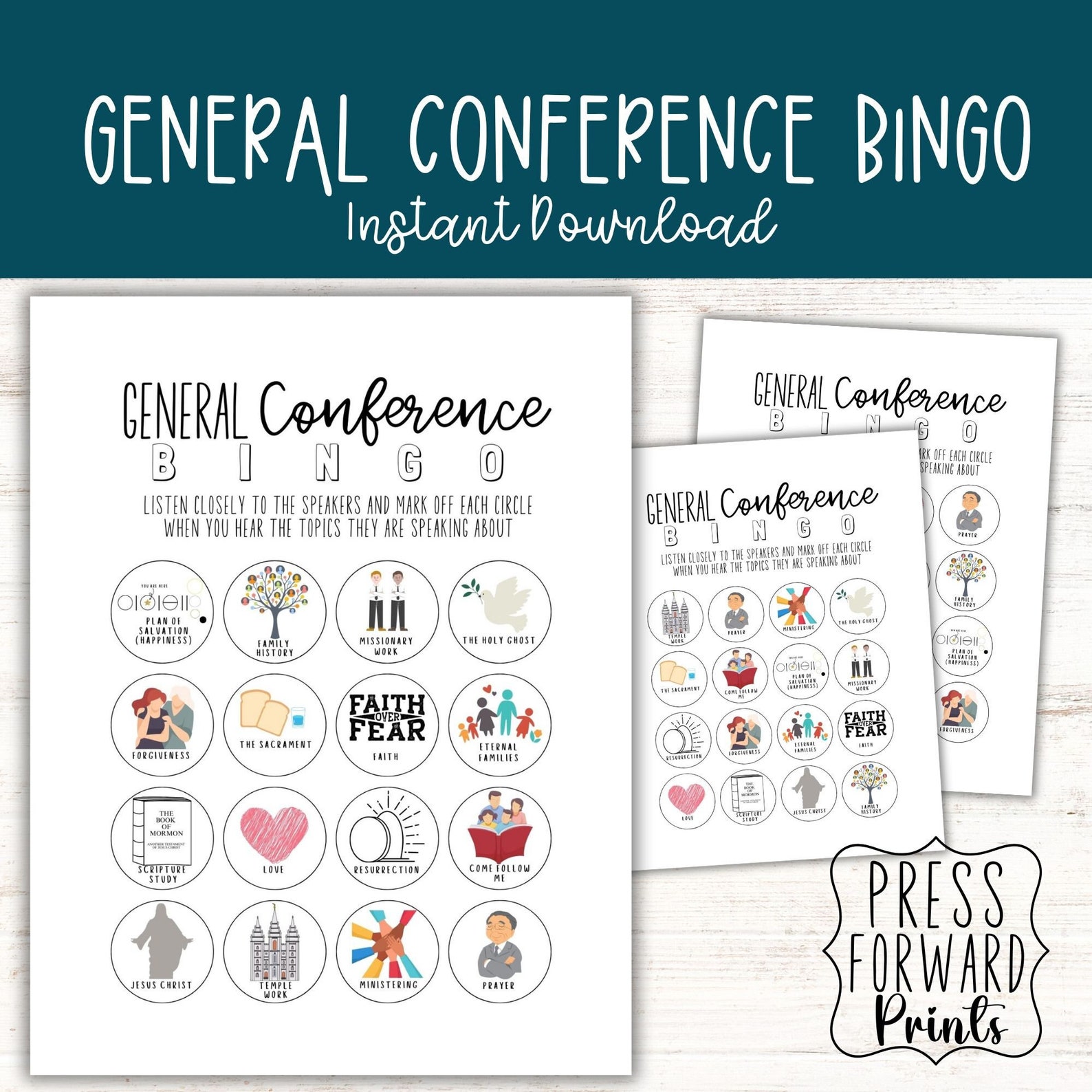General Conference Bingo, LDS General Conference Bingo, General ...