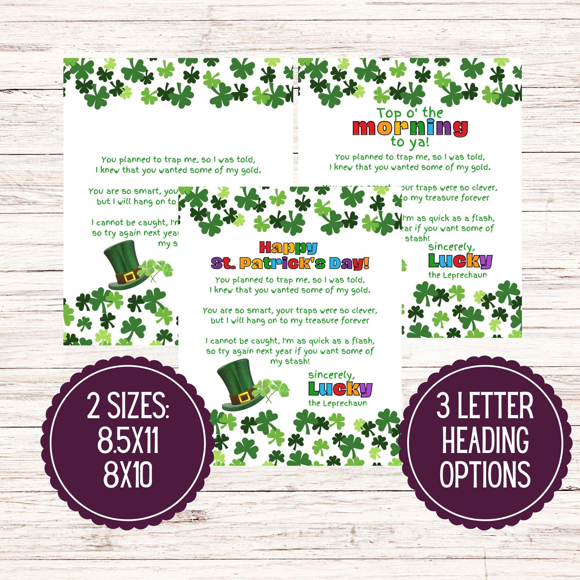 Leprechaun Note Leprechaun Note for Kids Leprechaun Note - Etsy