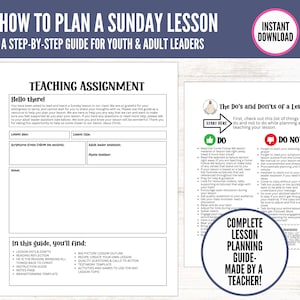 How to Teach a Sunday Lesson, Adult Teaching Guide, Youth Lesson Guide, Young Women Lesson Planning Guide: Come Follow Me 2026