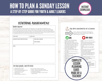 How to Teach a Sunday Lesson, Adult Teaching Guide, Youth Lesson Guide, Young Women Lesson Planning Guide: Come Follow Me 2026