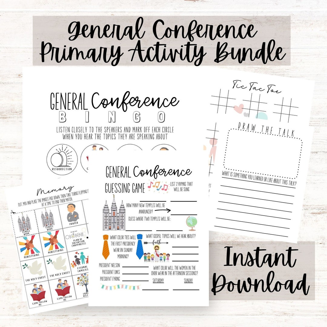General Conference Bingo LDS General Conference Bingo Etsy
