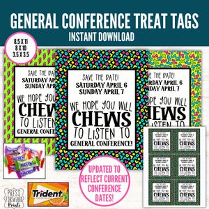 YW General Conference Handout, General Conference Treat Tag, General Conference 2025, YW Handout, Preparing for General Conference, CFM 2025