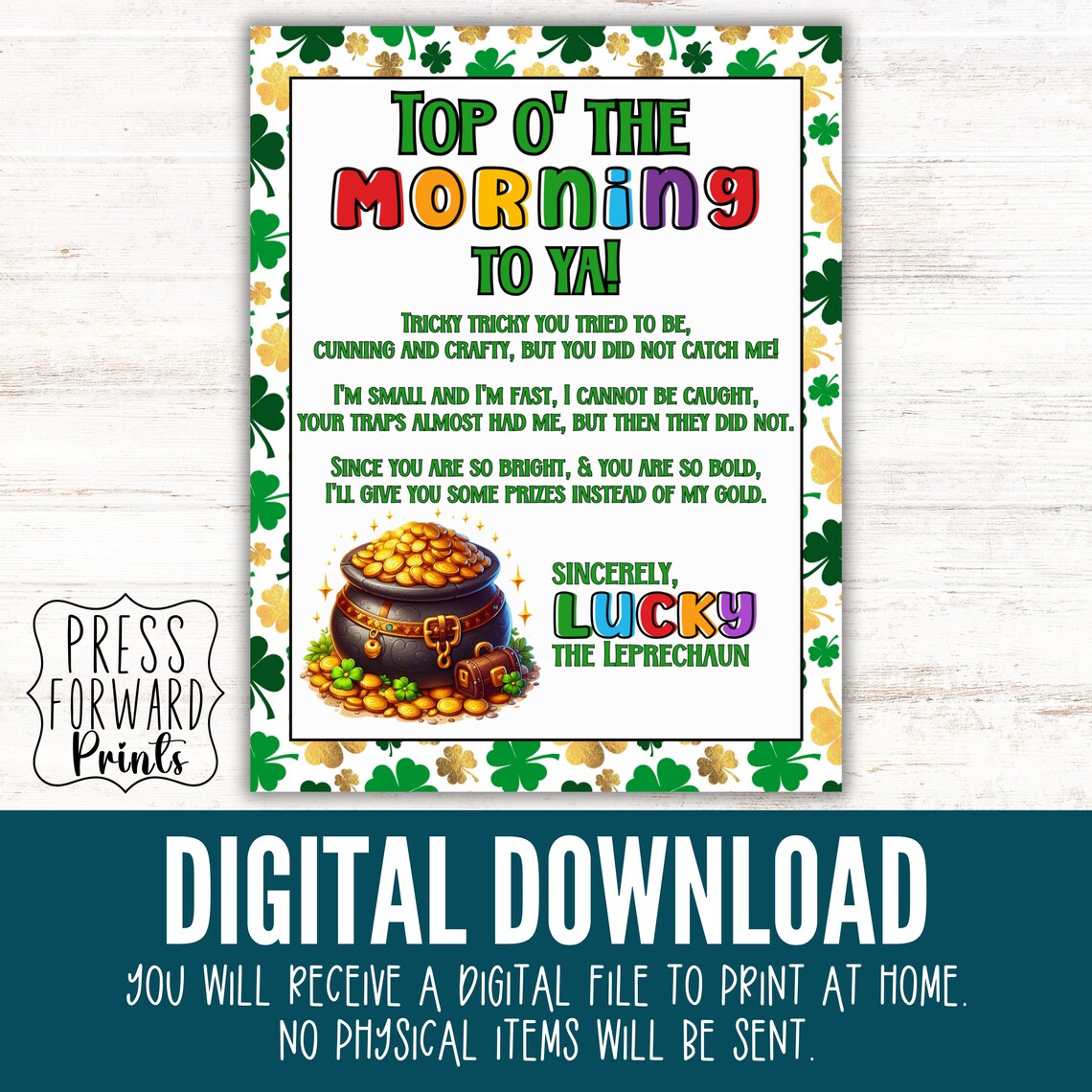 Leprechaun Note, Note From Leprechaun, Leprechaun Trap, Leprechaun Note ...
