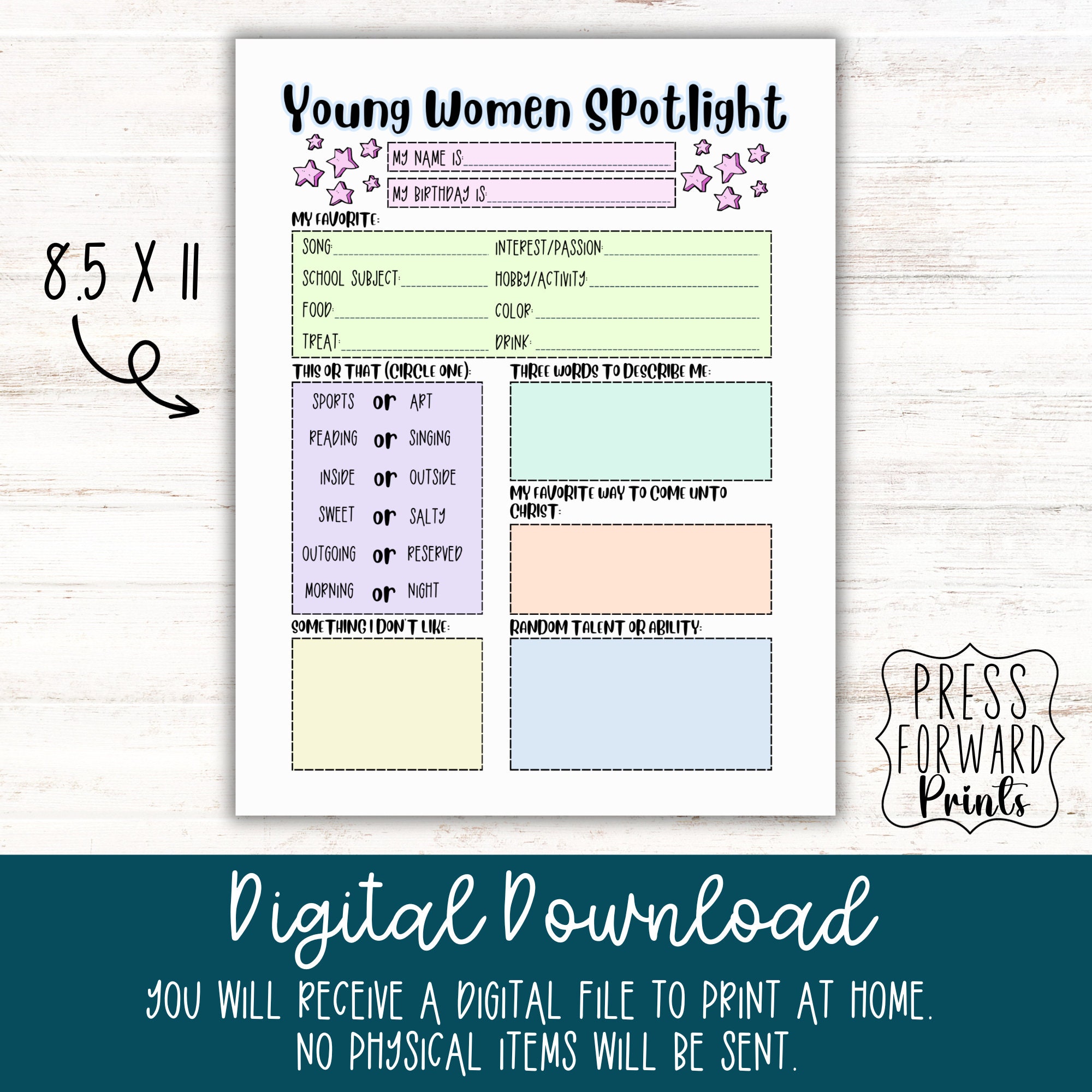 YW Spotlight, YW Spotlight 2024, Yw 2024, Yw Handout, LDS Youth Theme