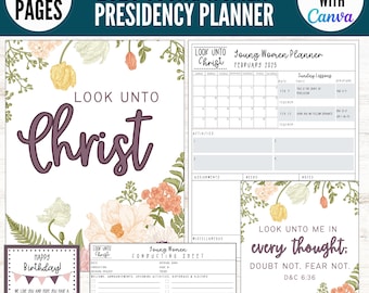 YW Binder, 2025 YW Binder, Young Women Binder, LDS Theme 2025, Look Unto Christ,Yw Spotlight,Yw Conducting Sheet,Yw Presidency,Yw Theme 2025
