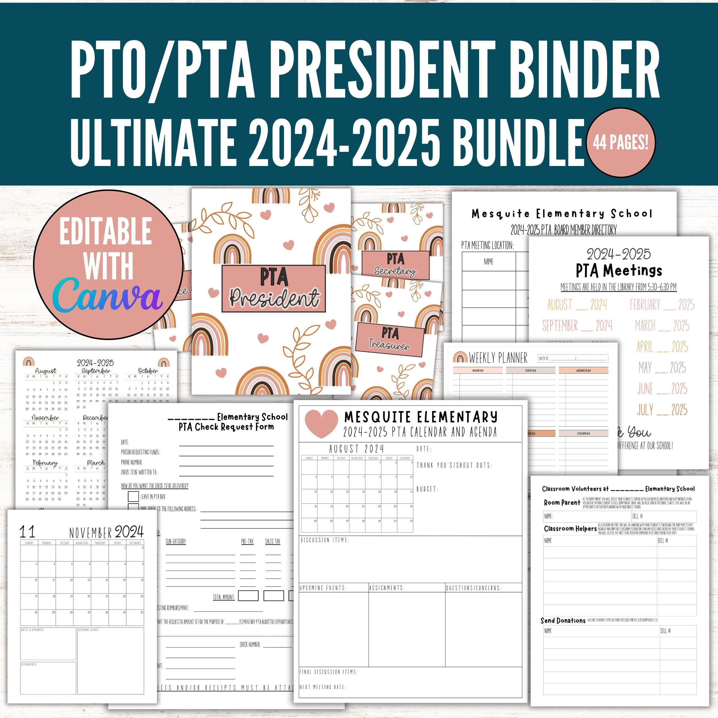 PTA President Binder, PTA President, PTA Binder Pta Newsletter Pta ...