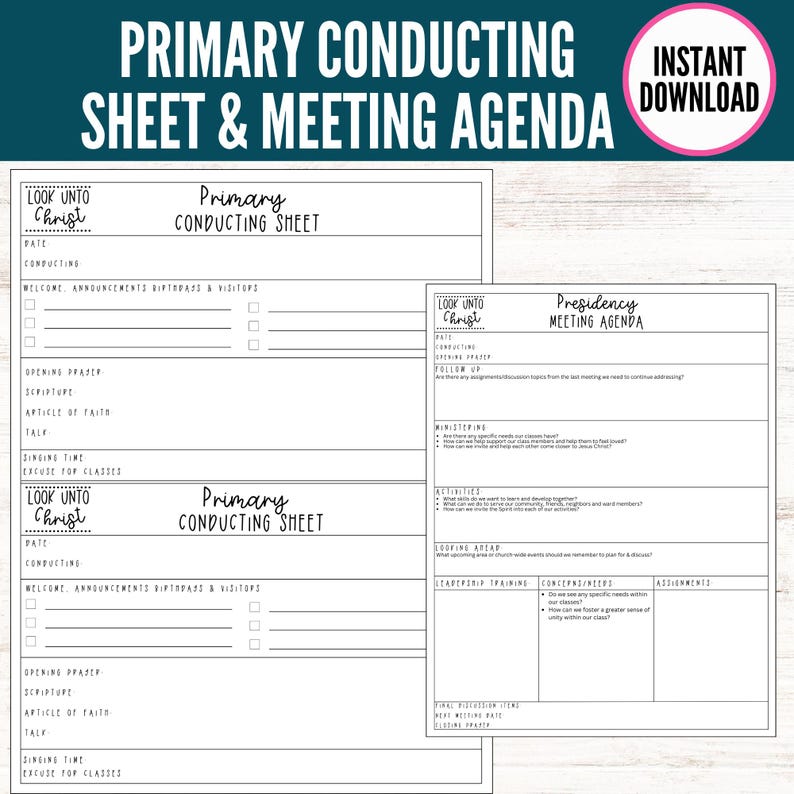 Primary Conducting Sheet, Primary Presidency, LDS Primary Presidency ...