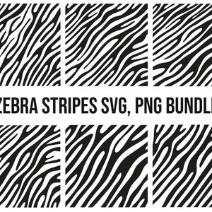 Zebra Stripes SVG Bundle, PNG, Zebra Pattern Svg, Zebra Printable, Zebra Print Svg, Animal Print Svg, Black and White Stripes