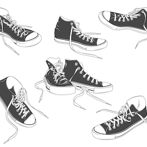 Sneaker SVG Bundel, PNG, Schoenen Svg, Sneakers Svg, Trainer Svg, Schoeisel Svg, Sneaker Clipart, Silhouet, Cameo, Cricut