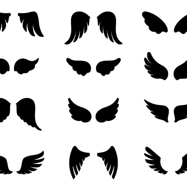 Wings SVG Bundle, PNG - Wing Svg, Clipart, Vector, Silhouette - Angel Wings Svg - Cut files for Cricut & Silhouette