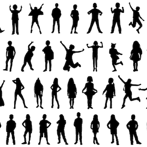 Mädchen und Jungen SVG Bundle, PNG, Junge Svg, Mädchen Svg, Plotterdateien für Cricut, Silhouette, Kinder Silhouette, Clipart