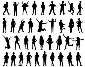 Girls and Boys SVG Bundle, PNG, Boy Svg, Girl Svg, cut files for Cricut, Silhouette, Children Silhouette, Clipart