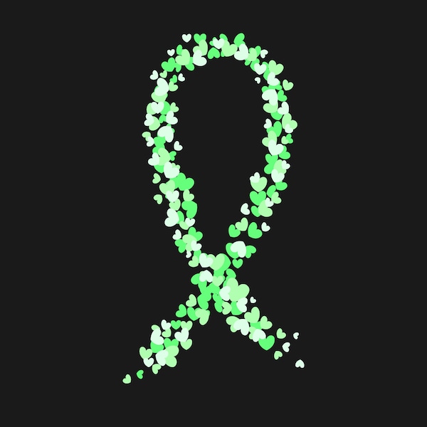 Lime Green Ribbon SVG, PNG - Lymphoma, cut file Cricut, Silhouette, Cameo