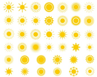 Sun SVG Bundle, PNG, Sun cut file, Sun clipart, Summer SVG, Cricut, Silhouette, Cameo, Glowforge, Half Sun Svg
