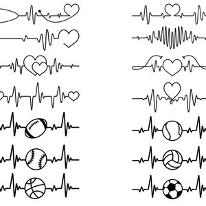 Heartbeat SVG Bundle, PNG, Heartbeat Clipart, Heartbeat SVG cut bestanden voor Cricut, Silhouette, Cameo, Heart Beat Svg, Digital Download