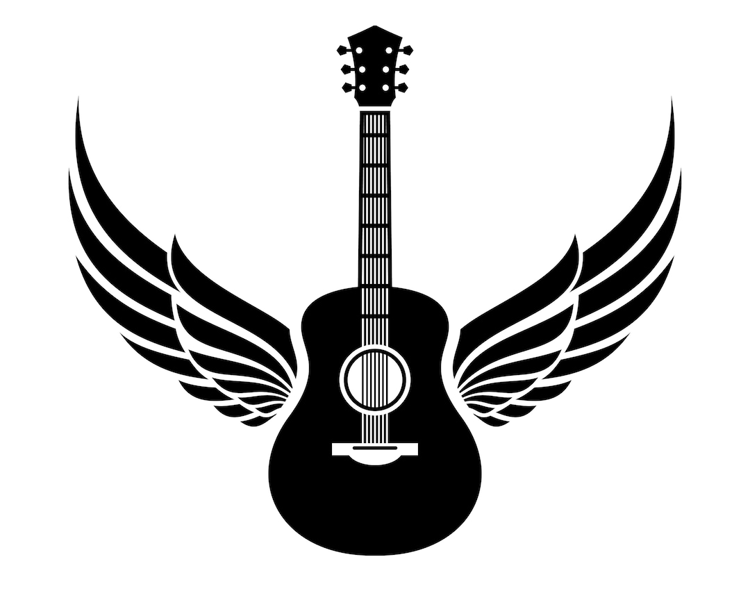 Guitar Wings SVG, PNG, Acoustic Guitar SVG, Musical Instrument Svg, Guitar Clipart, Cut Files