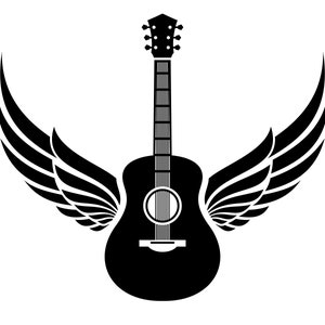 Guitar Wings SVG, PNG, Akoestische gitaar SVG, Muziekinstrument Svg, Gitaar Clipart, geknipte bestanden voor Cricut, Silhouette, Cameo