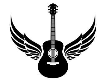 Guitar Wings SVG, PNG, Acoustic Guitar SVG, Musical Instrument Svg, Guitar Clipart, cut files for Cricut, Silhouette, Cameo