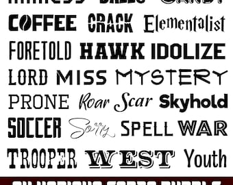 24 Various Font Bundle #1 SVG, PNG, TTF - Sports Fonts, Wizard Font, Coffee Font, Soccer Font, Football Font, Cricut Fonts