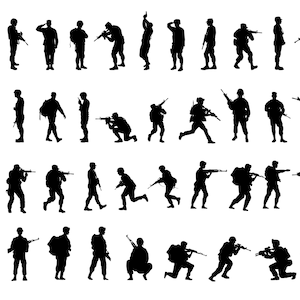 Military SVG Bundle, PNG, Army SVG, Military Silhouette Svg, cut files for Cricut, Soldier Svg, Soldier cut file, Army cut file, Clipart