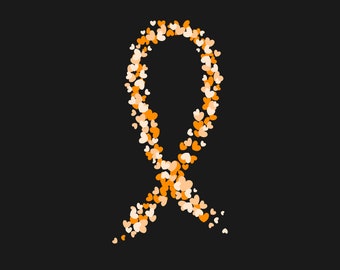 Orange Ribbon SVG, PNG - Multiple Sclerosis, Leukemia, Kidney Cancer, cut file Cricut, Silhouette, Cameo