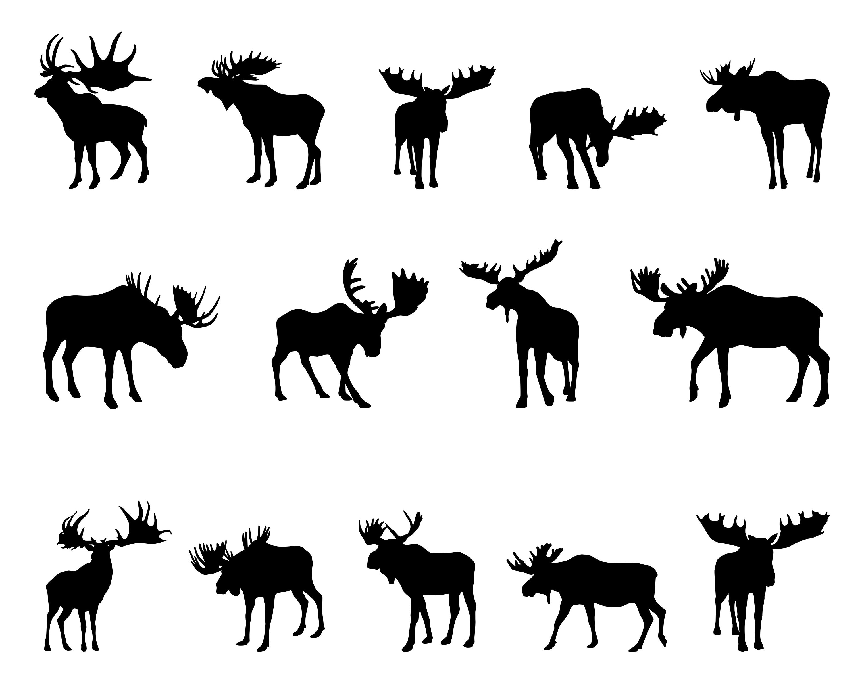 Elch SVG Bundle PNG Elch Silhouette Clipart Vektor Etsy Österreich