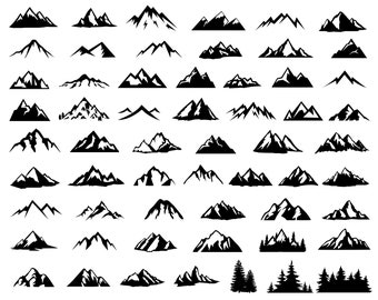 Mountain SVG Bundle, PNG, Mountains Svg, Outdoors Svg, Nature Svg, Pine Tree Svg, Pine Trees Svg, cut files for Cricut, Silhouette