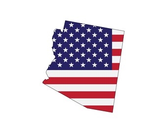 Arizona Flagge Karte SVG, PNG - Amerikanische Flagge SVG, Arizona Umriss SVG, Arizona Silhouette - geschnittene Datei für Cricut, Silhouette, Clip art
