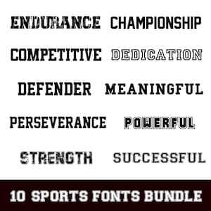 10 sportlettertypen bundel SVG, PNG, TTF, alfabet Svg, sportlettertype, Varsity-lettertype, voetballettertype, voetballettertype, lettertype voor Cricut, Canva