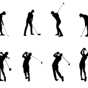 Golf Silhouette SVG, PNG Bundle - golfeur Svg, Sports Svg, Golf Club Svg, Golf Clipart, couper des fichiers pour Cricut & Silhouette