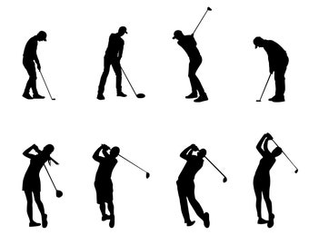 Golf Silhouette SVG, PNG Bundle - Golfer Svg, Sports Svg, Golf Club Svg, Golf Clipart, Cut Files for Cricut & Silhouette