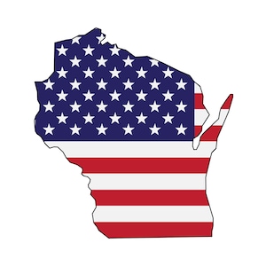 Wisconsin Flag Map SVG, PNG - American Flag, Wisconsin Outline Svg, State Svg - Cut file for Cricut, Silhouette
