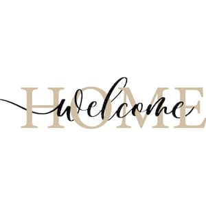 Welcome Home SVG, PNG - Welcome Calligraphy, Farmhouse Svg, Welcome Sign Svg, Handwritten Svg, Wood Sign Svg, Cut Files Cricut, Silhouette
