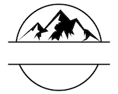Mountain Monogram SVG, PNG - Circle Frame Svg, Split Name Frame Svg, Outdoors Svg, Mountains Svg, Cut Files For Cricut & Silhouette